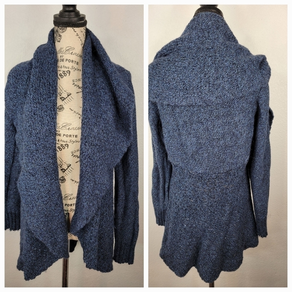 Alpaca Imports Open Cardigan Sz Large Drape Blue Alpaca Blue Whimsygoth Fairy